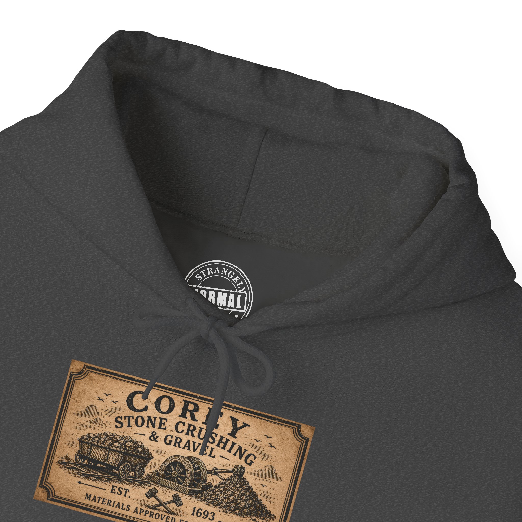 Founding Member — Corey Stone Crushing, Hoodie, Dark Heather - Image 4